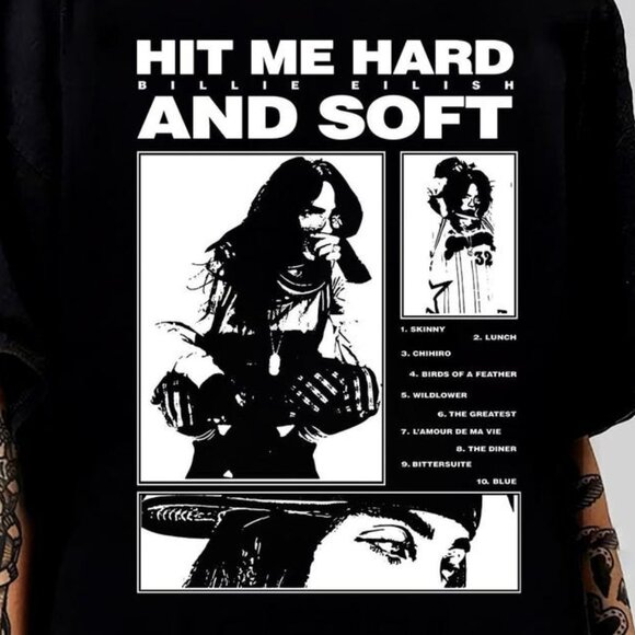 Billie Eilish Tour Shirt Hit Me Hard and Soft Graphic Tee 140 - Picture 2 of 5